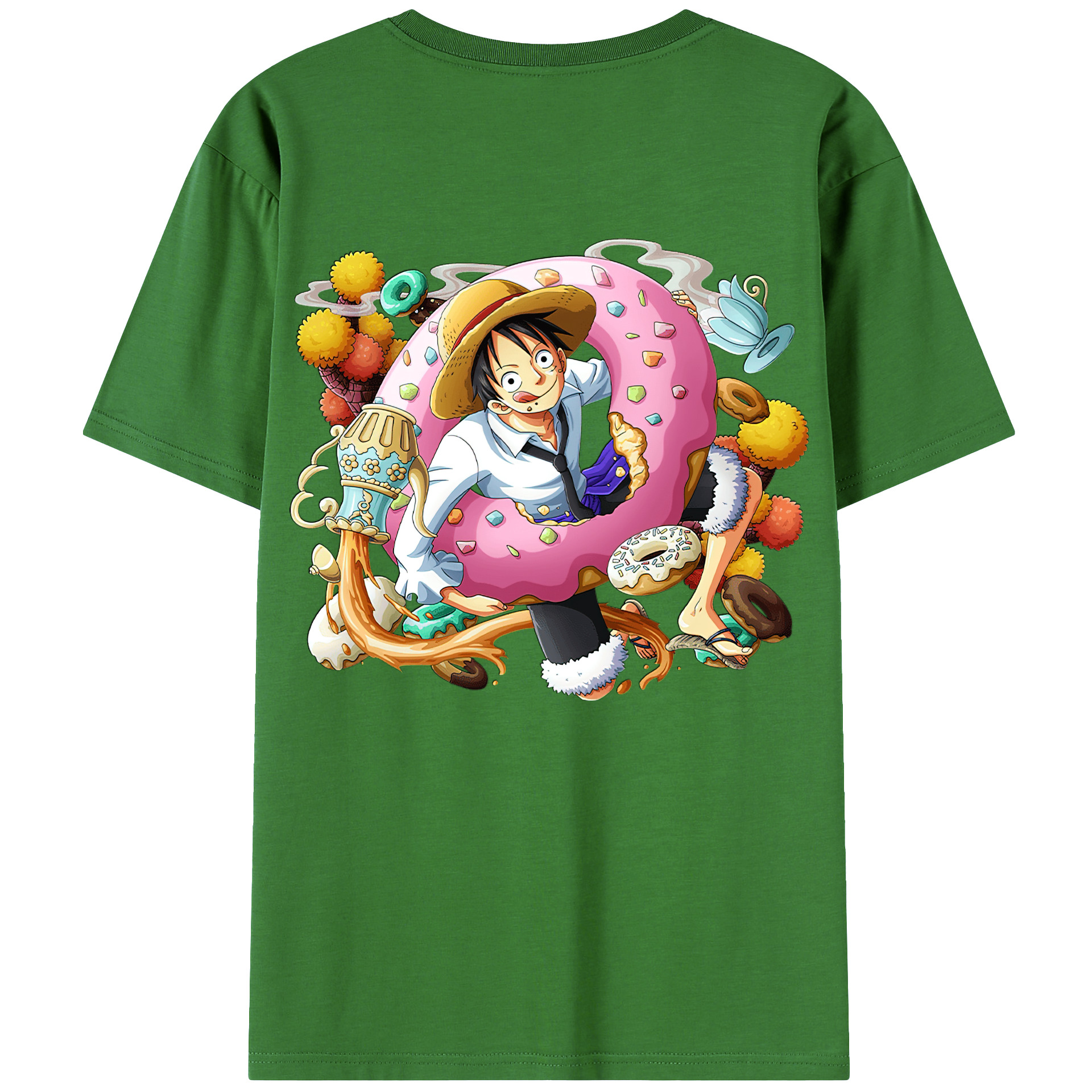 ワンピース モンキー・D・ルフィ ONE PIECE Monkey D. Luffy レディース半袖Tシャツ(バックプリント)